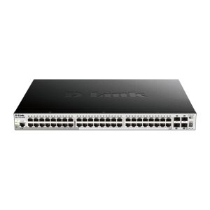 Imagen del switch gestionado D-Link DGS-1510-20/E con soporte L2/L3, puertos Gigabit Ethernet y 1U de tamaño en color gris. SKU: DGS-1510-20/E