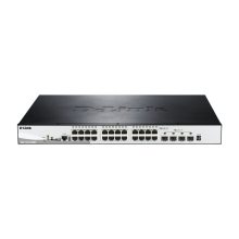 D-Link DGS-1510-28XMP switch gestionado L2/L3 Gigabit Ethernet, compatible con PoE, en colores negro y gris. SKU: DGS-1510-28XMP/E