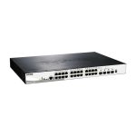 D-Link DGS-1510-28XMP switch gestionado L2/L3 Gigabit Ethernet, compatible con PoE, en colores negro y gris. SKU: DGS-1510-28XMP/E