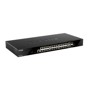 Imagen del D-Link DGS-1520-28/E switch gestionado L3 con capacidad de 10G Ethernet, 28 puertos, modelo 1U color negro, SKU DGS-1520-28/E