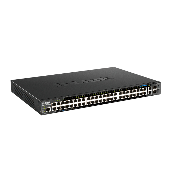 D-Link switch gestionado L3 Gigabit Ethernet PoE 1U Negro Switch gestionado D-Link DGS-1520-52MP con soporte L3 de 52 puertos Gigabit Ethernet y tecnología PoE, SKU: DGS-1520-52MP/E.