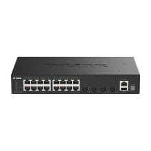 Imagen del Switch Gestionado Gigabit Ethernet D-Link modelo DGS-1530-20/E con 18 puertos 10/100/1000 en color negro