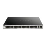 Imagen del Switch D-Link DGS-3130-54S/E gestionado L3 con 10G Ethernet, 54 puertos SFP y color gris. SKU DGS-3130-54S/E