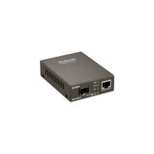 Imagen del convertidor de medio D-Link de 1000 Mbit/s en color gris, SKU DMC-G01LC/E, ideal para redes de alta velocidad.