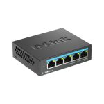 D-Link DMS-105 switch no administrado L2 2.5G Ethernet, soporte para velocidades de 100, 1000 y 2500 Mbps en color negro, SKU DMS-105/E