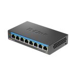 Vista frontal del switch D-Link DMS-108, no administrado, L2, con puertos Ethernet 2.5G, modelo SKU DMS-108/E