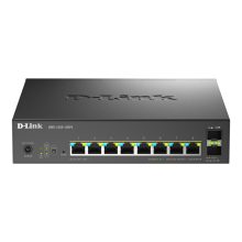 D-Link switch gestionado DMS-1250-10SPL con 10 puertos 2.5G Ethernet, soporte PoE, en color negro, SKU DMS-1250-10SPL/E