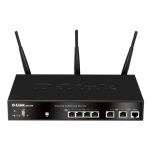 Router inalámbrico D-Link DSR-500N, con tecnología Gigabit Ethernet y color negro. SKU DSR-500N.