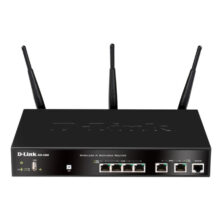 Router inalámbrico D-Link DSR-500N, con tecnología Gigabit Ethernet y color negro. SKU DSR-500N.