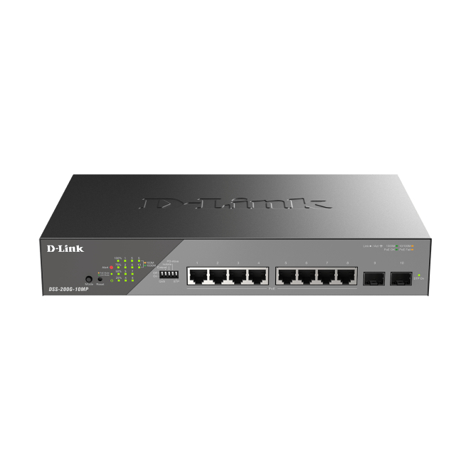 D-Link DSS-200G-10MP/E switch Gestionado L2 Gigabit Ethernet (10/100/1000) Energía sobre Ethernet (PoE) 1U Gris 4 D-Link DSS-200G-10MP/E instalación en rack