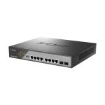 Imagen del D-Link DSS-200G-10MPP/E, un switch Gestionado de Nivel 2 con puertos Gigabit Ethernet (10/100/1000) y soporte PoE, SKU DSS-200G-10MPP/E, color gris y diseño 1U, ideal para redes cableadas.