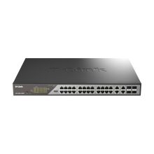D-Link DSS-200G-28MP/E switch gestionado L2 Gigabit Ethernet (10/100/1000) con PoE, 1U de altura en color gris, SKU DSS-200G-28MP/E