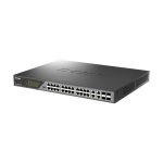 D-Link DSS-200G-28MP/E switch gestionado L2 Gigabit Ethernet (10/100/1000) con PoE, 1U de altura en color gris, SKU DSS-200G-28MP/E
