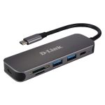 D-Link DUB-2325, base para portátil y replicador de puertos USB Tipo C, color gris, SKU: DUB-2325