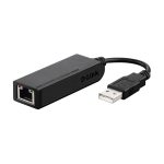 Imagen del adaptador y tarjeta de red Ethernet D-Link DUB-E100 con una velocidad de 100 Mbit/s. SKU: DUB-E100