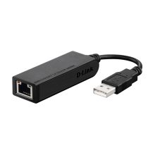 Imagen del adaptador y tarjeta de red Ethernet D-Link DUB-E100 con una velocidad de 100 Mbit/s. SKU: DUB-E100