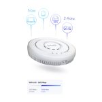 Imagen del D-Link AX3600 Router Inalámbrico en color blanco, soporta 19216 Mbit/s y cuenta con energía sobre Ethernet. SKU: DWL-X8630AP