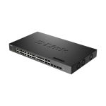 Switch gestionado D-Link DXS-3410-32XY con 32 puertos Fast Ethernet, L3 en color negro. SKU: DXS-3410-32XY