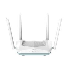 D-Link R15 router blanco con características Gigabit Ethernet y doble banda 2,4 GHz / 5 GHz. SKU: R15.