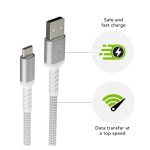 Cable USB nedbramante1928 CB12ACGR7114 de 1,2 metros, USB 2.0, USB A a USB C, color blanco. SKU: CB12ACGR7114.