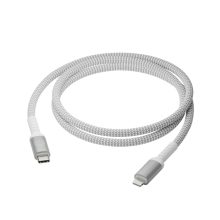 Imagen del cable de conector Lightning color blanco de 1,2 metros marca dbramante1928, SKU CB12CLGR7117.