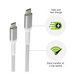 Cable USB de 2.5 metros, USB 2.0 con conector USB C en color blanco de la marca namedbramante1928, SKU CB25CCGR7120