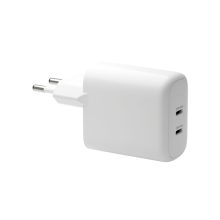 Cargador de dispositivo móvil blanco de la marca Dbramante1928, modelo CH25EUWH7096, para uso interior y corriente alterna