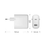 Cargador de dispositivo móvil nedbramante1928, universal, blanco, para uso interior. SKU: CI65EUWH7100