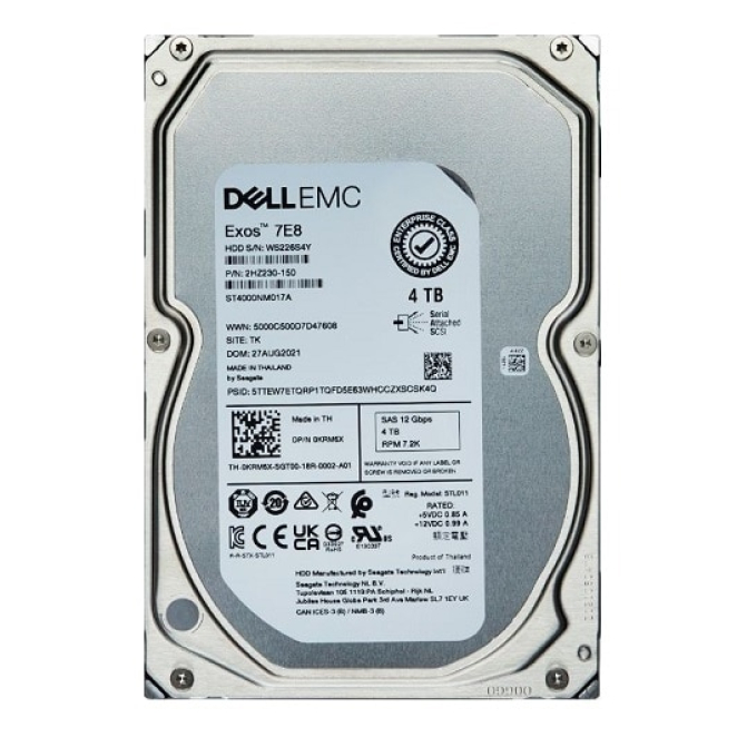 Disco Duro Interno Dell 4 TB 7000 RPM 3.5″ NL-SAS Disco duro interno Dell de 4 TB con velocidad de 7000 RPM, tamaño 3.5 pulgadas y tecnología NL-SAS, SKU 400-BLES.