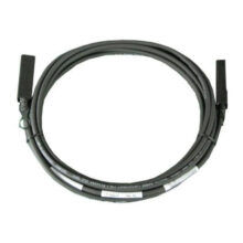 Imagen del cable de fibra óptica e InfiniBand Dell SFP+ de 3 metros en color negro, SKU 407-BBBI.