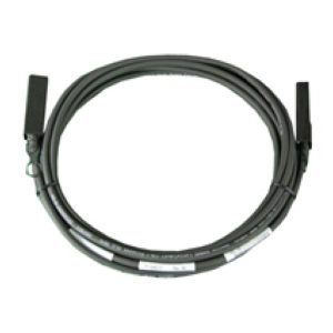 Imagen del cable coaxial DELL de 3 metros con conectores SFP/SFP en color negro, SKU 470-11430. Ideal para conexiones de alta velocidad.