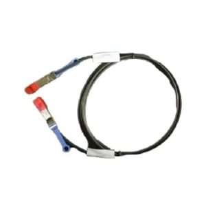 Imagen del cable de fibra óptica e InfiniBand Dell con una longitud de 3,048 metros, con conector SFP+ y en color negro. SKU: 470-AAVJ