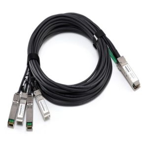 Cable de fibra óptica e InfiniBand DELL de 7 metros, con conexiones QSFP+ y 4x SFP+, color negro. SKU 470-AAWU.