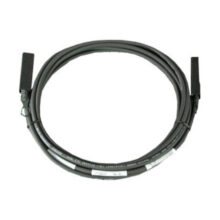 Vista del cable de fibra óptica InfiniBand de DELL, modelo 470-ABBK, con longitud de 5 metros, tipo SFP+ y color negro.