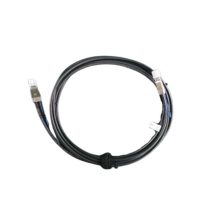 Vista del cable DELL 470-ABDR Serial Attached SCSI (SAS) de 2 metros, 12 Gbit/s, en colores negro y metálico