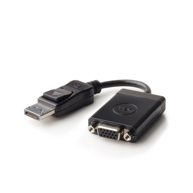 DELL Adapter DisplayPort a VGA con compatibilidad universal Adaptador DELL de DisplayPort a VGA, modelo 470-ABEL, para conectar dispositivos con salida DisplayPort a monitores con entrada VGA