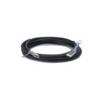 Cable de fibra óptica e InfiniBand 3 metros QSFP28 de color negro y con conector de acero inoxidable, SKU 470-ABQE. Ideal para centro de datos.