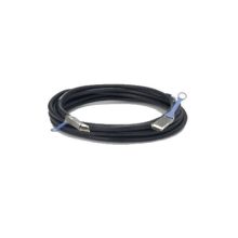 Cable de fibra óptica e InfiniBand 3 metros QSFP28 de color negro y con conector de acero inoxidable, SKU 470-ABQE. Ideal para centro de datos.
