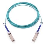 Cable de fibra óptica e InfiniBand DELL de 5 metros, conectores QSFP azul y gris. SKU: 470-ACBW