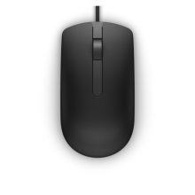Ratón con cable Dell MS116 negro, diseño ergonómico, SKU 570-AAIS