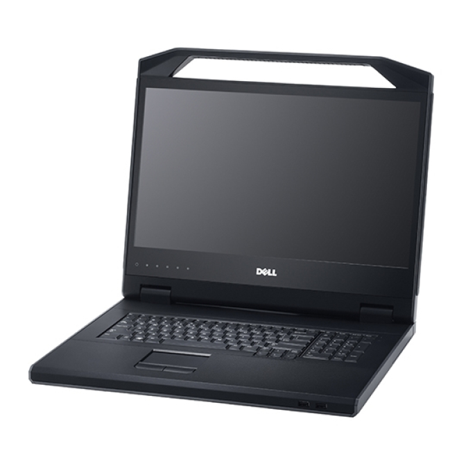 DELL consola de rack 47 cm con pantalla de 18.5 pulgadas DELL consola de rack modelo A7485910 con pantalla de 18.5 pulgadas y resolución de 1366 x 768 píxeles en color negro, tamaño 1U.
