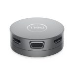 Adaptador de viaje DELL 7 en 1 USB-C Pro con múltiples puertos y capacidad de conectar diferentes dispositivos DA310