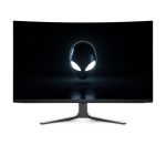 Alienware AW3225QF, pantalla para PC en 32 pulgadas, resolución 3840 x 2160 píxeles, 4K Ultra HD, tecnología QD-OLED, color negro y blanco, con el identificador Game-AW3225QF