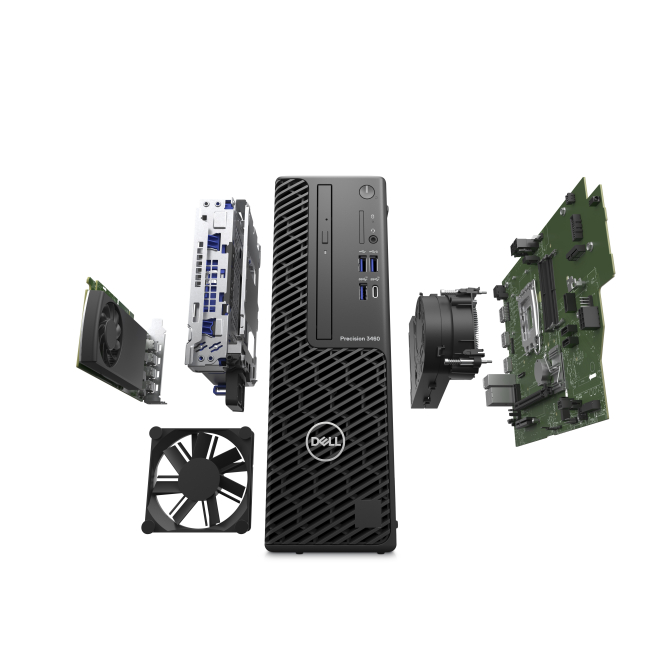 DELL Precision 3460 Intel® Core™ i7 i7-14700 16 GB DDR5-SDRAM 512 GB SSD Windows 11 Pro SFF Puesto de trabajo Negro 5 Del Dell Precision 3460 en uso