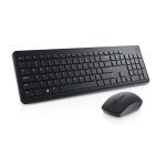 Imagen del teclado y ratón inalámbricos DELL KM3322W, diseñados para oficina, con distribución QWERTY en español y color negro. SKU: KM3322W-R-SPN
