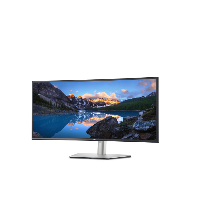 DELL UltraSharp U3423WE LED display 86,7 cm (34.1″) 3440 x 1440 Pixeles UltraWide Quad HD LCD Plata 1 DELL UltraSharp U3423WE LED display - Vista frontal del monitor con un diseño elegante en color plata.