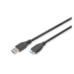 Cable de conexión USB 3.0 de alta calidad de Digitus, con conectores A/M a Micro B/M. SKU: AK-300116-018-S