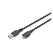 Cable USB Digitus AK-300116-030-S, 3.2 Gen 1, 3 metros de longitud, conectores USB A y Micro-USB B, color negro