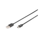 Vista del cable de conexión USB Type-C Digitus, modelo AK-300136-018-S, mostrando puertos Type-C y Type-A para una rápida transferencia de datos