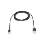 Vista del cable de conexión USB Type-C Digitus, modelo AK-300136-018-S, mostrando puertos Type-C y Type-A para una rápida transferencia de datos